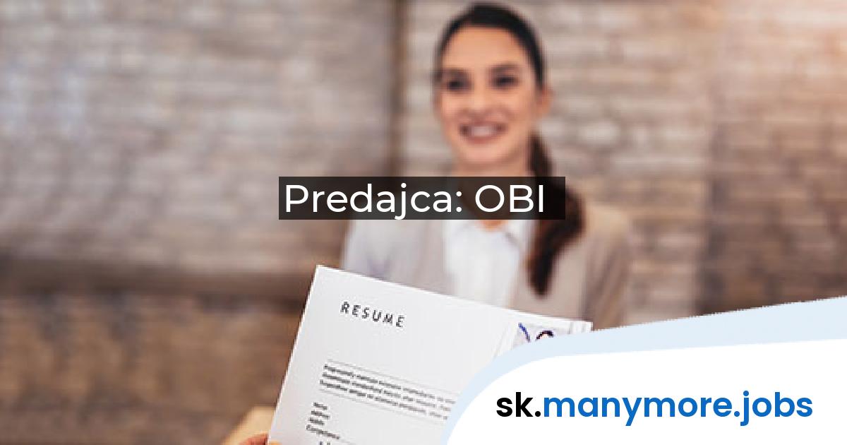 Predajca: OBI | manymore.jobs
