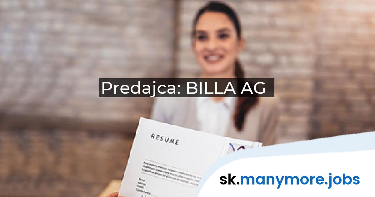 Predajca: BILLA AG | manymore.jobs