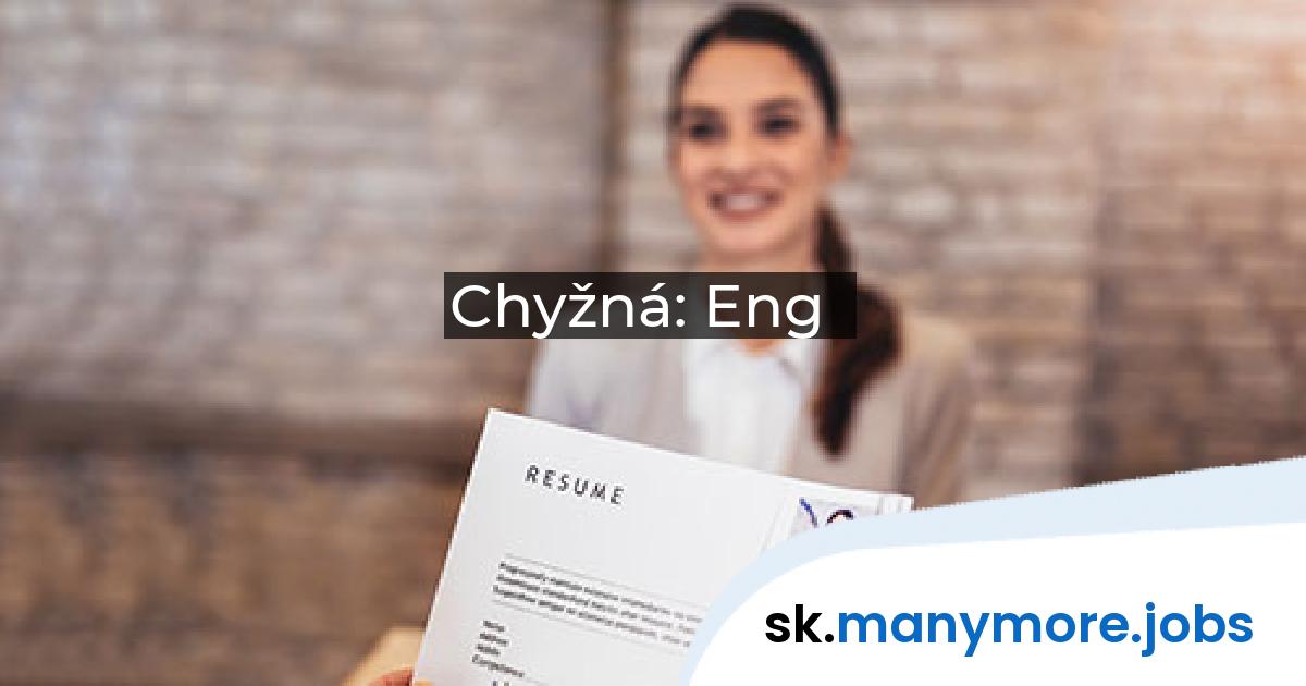 Chyžná: Eng | manymore.jobs